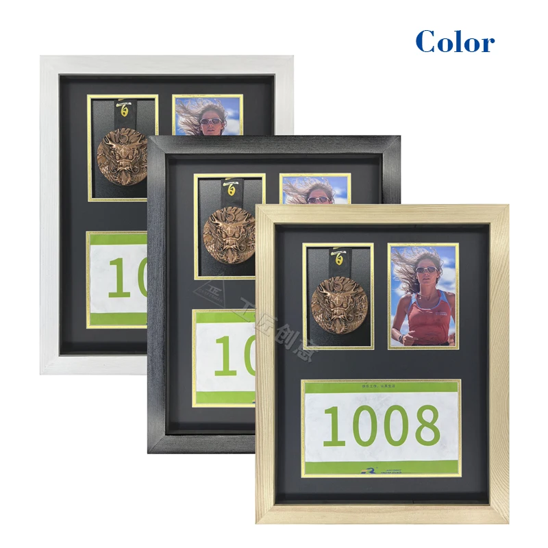 

Wooden Photo Marathon Medal Display Frame For Picture High-end framed Medals Border Storage Case Home Decoration 30 x 22