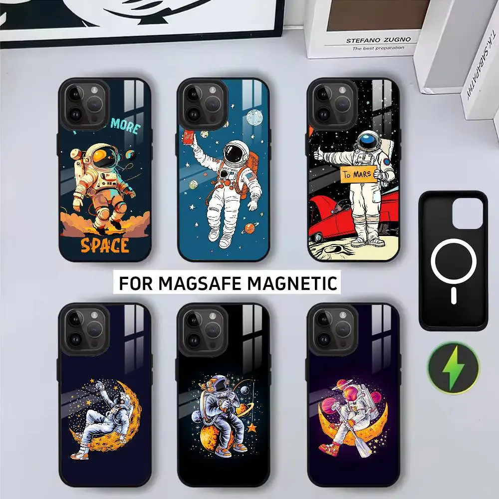 

Cute Hey A-Astronaut-ES Phone Case For iPhone17,16,15,14,13,12,11 Plus,Pro Magnetic with Magsafe Wireless Charging
