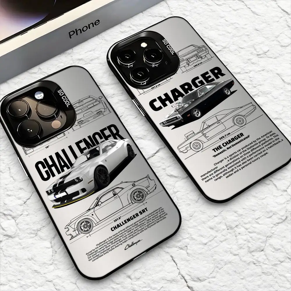 العضلات سيارة تشالنجر قضية الهاتف آيفون 17 16 15 14 13 12 11 برو ماكس الهواء ماتي ليزر أورورا للصدمات فوندا #1