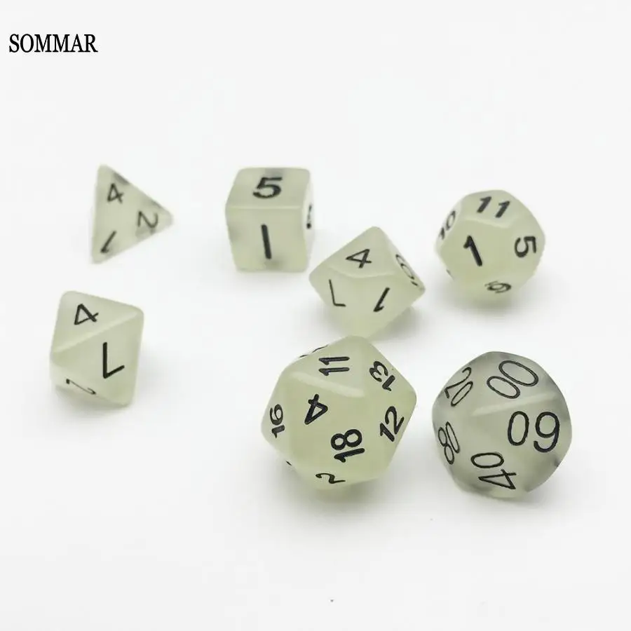 SOMMAR sale 7-piece luminous faceted screen digital dice for foreign trade digital faceted dice for table games