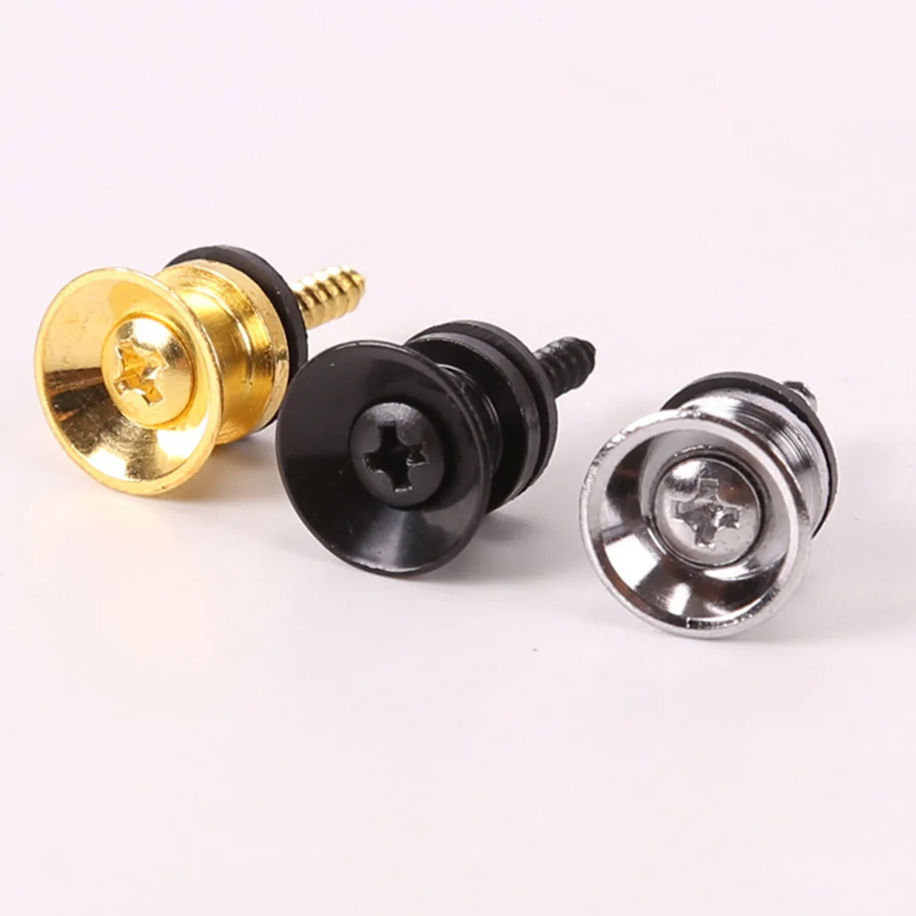 

2Pcs Guitar Strap Lock Buttons Metal End Pins Secure Fastening for Electric Acoustic Bass Anti-Off Strap Nails
