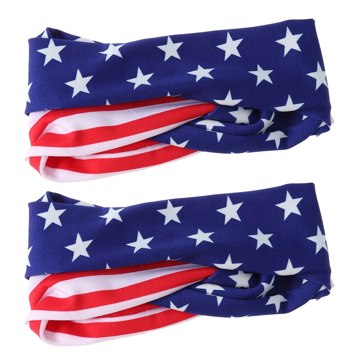 

2 шт. повязки на голову с флагом США, патриотическая тканевая повязка, дышащая, впитывающая пот, для вечеринки в честь Дня независимости 4 июля, для повседневной носки