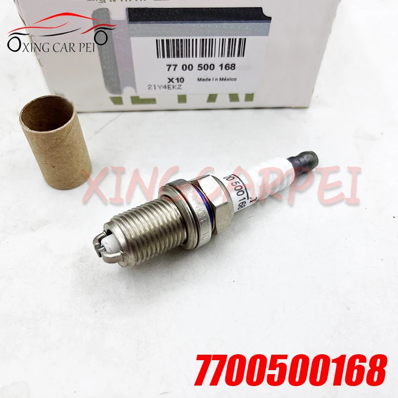 10 Uds bujía Normal 7700500168 para Renault Thalia Twingo Logan Megane Sandero Stepway 1.4L 1.6L K7M K7J pieza de automóvil