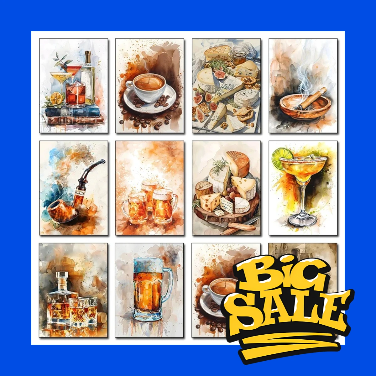 Smoke & Spirit – Graffiti Whiskey Pipe Bar Dine Frameless Canvas for Living Room Kitchen Home Decor 2026