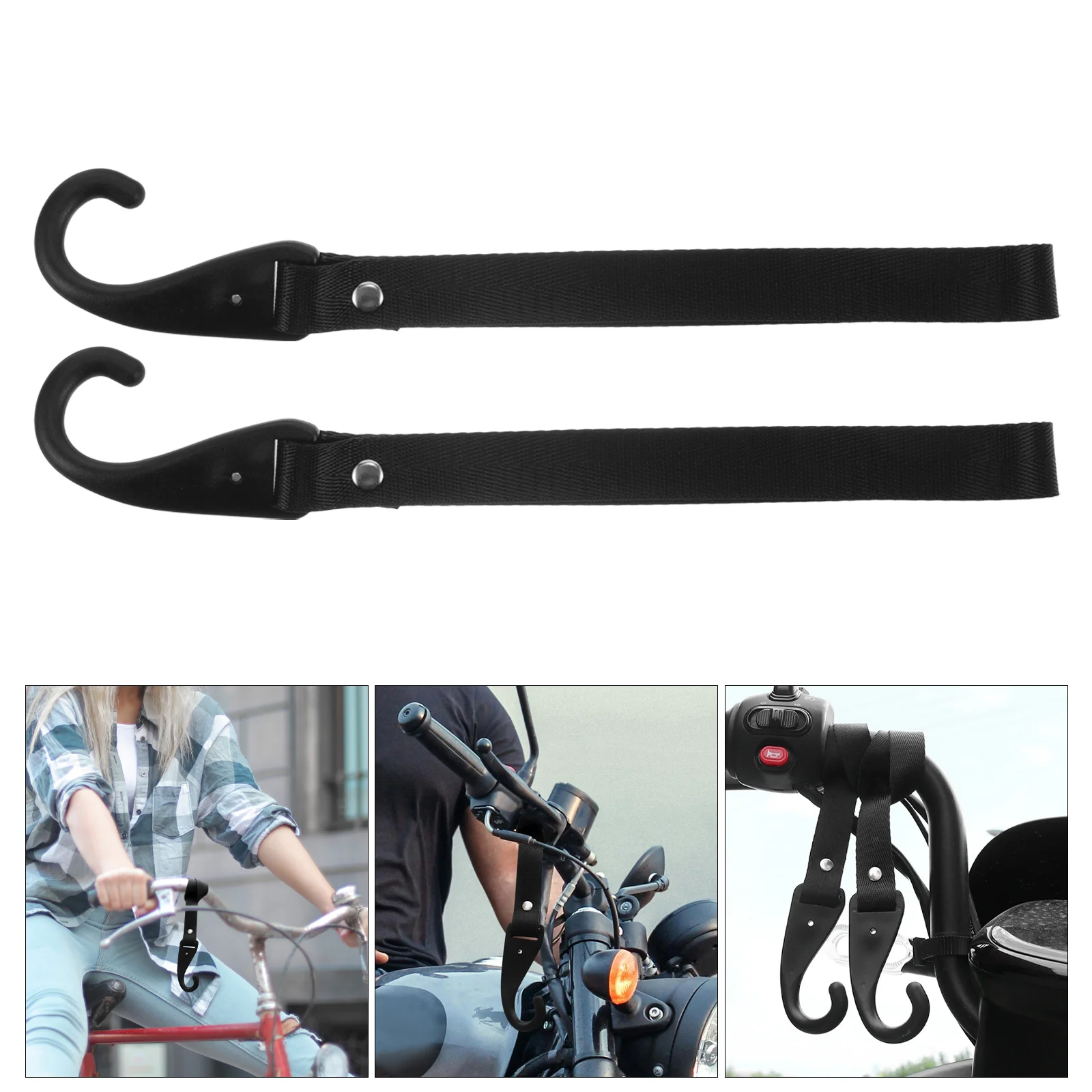 

2 Pcs Electric Car Hook Motorcycle 2850X200X020CM Pp Rope with Hooks Strap for