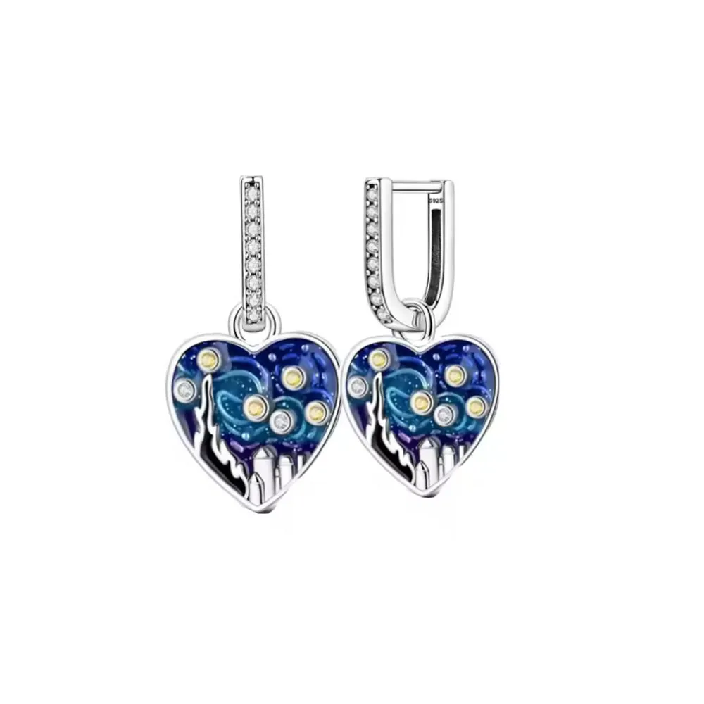 الأوروبي 925 الفضة رائعة الياقوت الكرز فراشة الزركون أقراط المرأة عيد ميلاد الأزياء والمجوهرات هدية