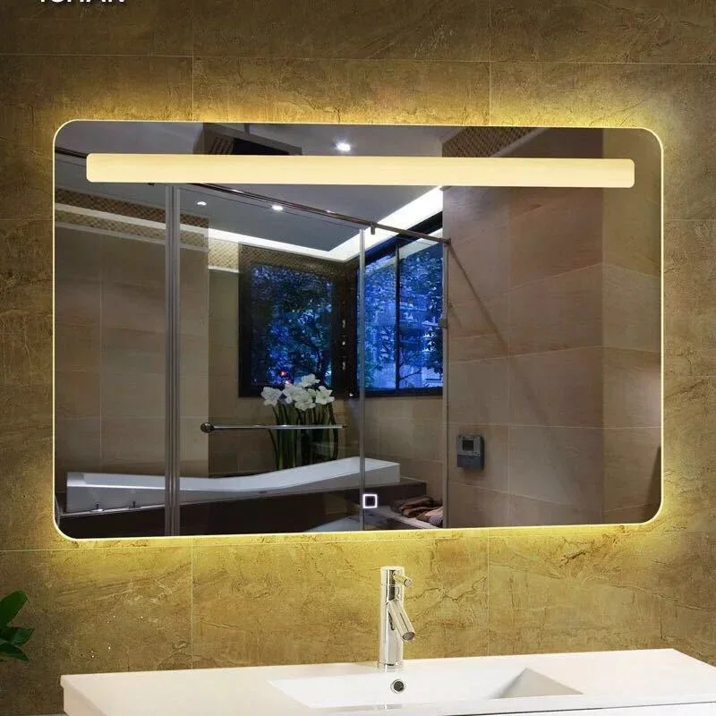 

40 * 60CM Bathroom Mirror Led Bathroom Mirror Wall Hanging Wall Sink Toilet Anti-fog Mirror Bathroom Mirror Makeup Mirror Smart