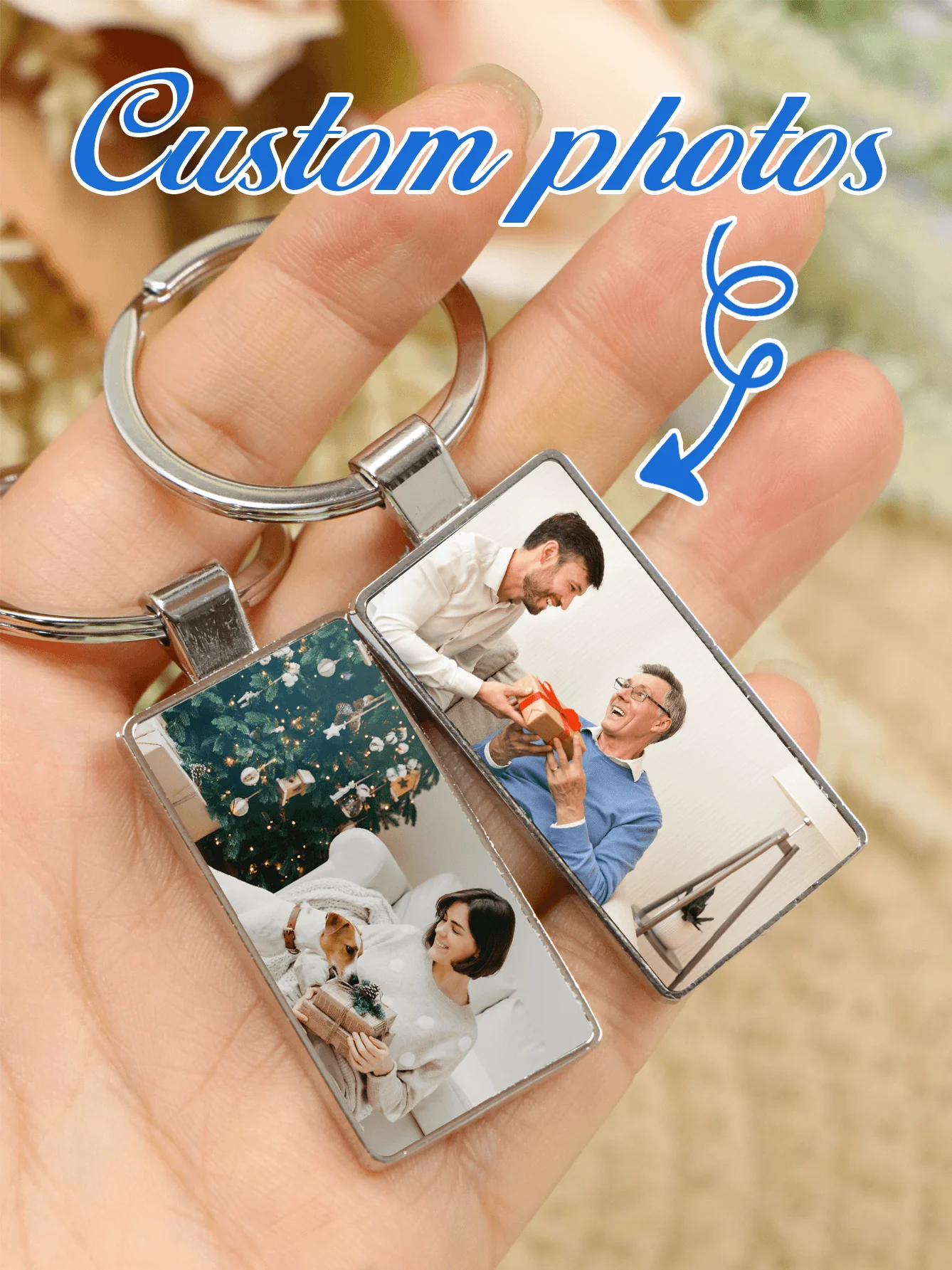 Personalized Keychain,  Customized Photo Keychains, Customizable Picture Bag Charm, Keychains For Women, Keychain Charms