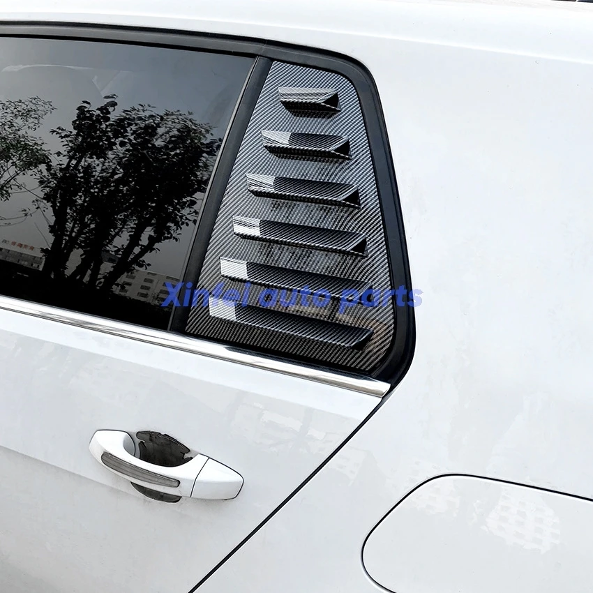 

Car Rear Louver Window Side Shutter Cover Trim Sticker Vent Scoop ABS Carbon Fiber Black Auto For VW Golf MK7 MK7.5 2013-2019