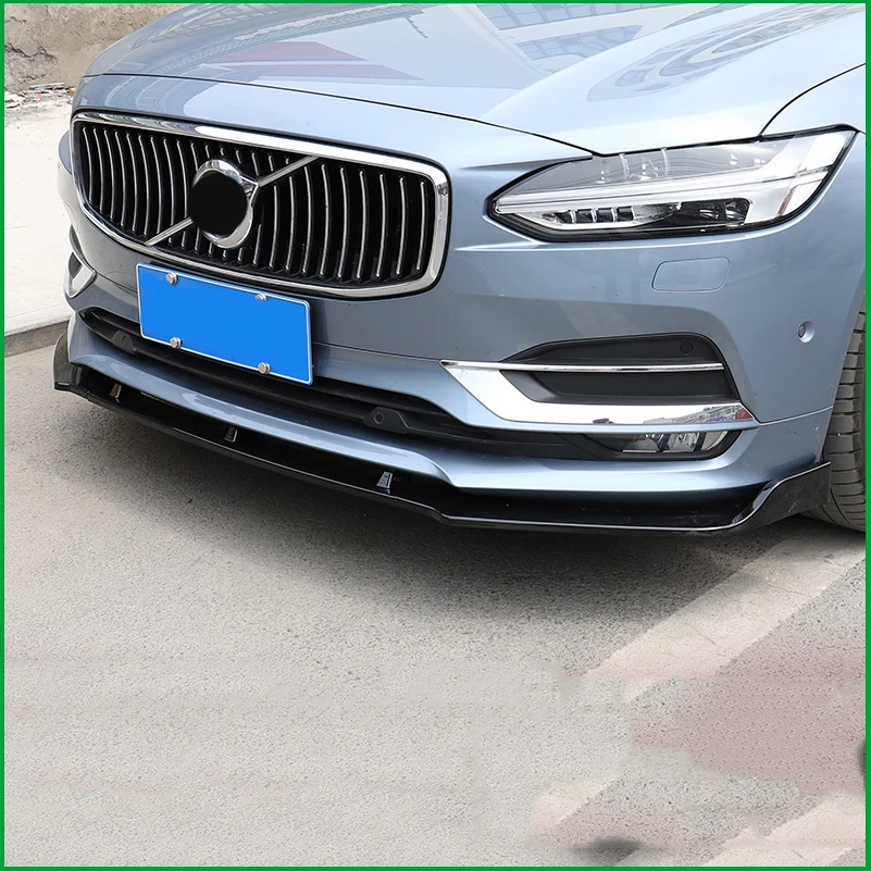 

For Volvo S90 2016-2019 Front Bumper Lip Diffuser Spoiler Body Kit Cover Trim Decorative Strip Car Styling Auto Accessories