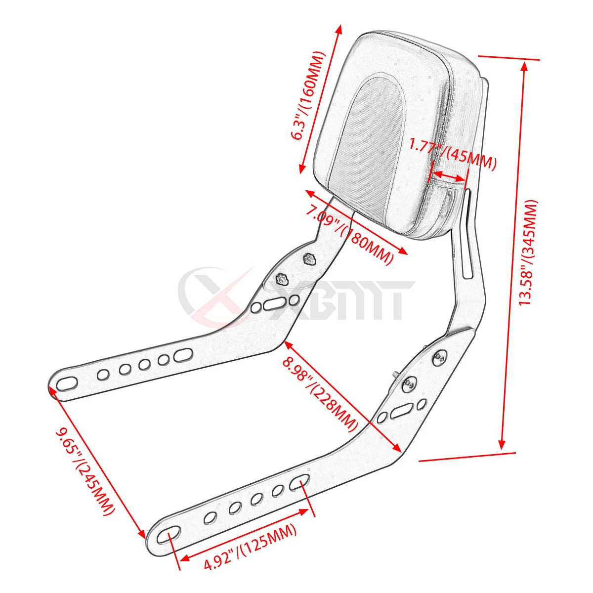 For Honda CL250 CL300 CL500 SCL500 Motorcycle Backrest Sissy Bar CL 250 300 500 2023-2024