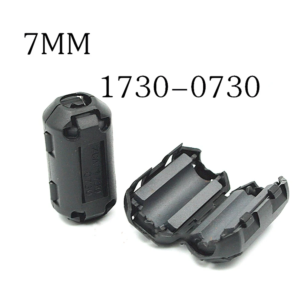 10 Uds gris o negro 5mm,7mm.9mm,13mm Clip en filtro EMI RFI Snap Around ferrita níquel para Cable de Audio Hifi