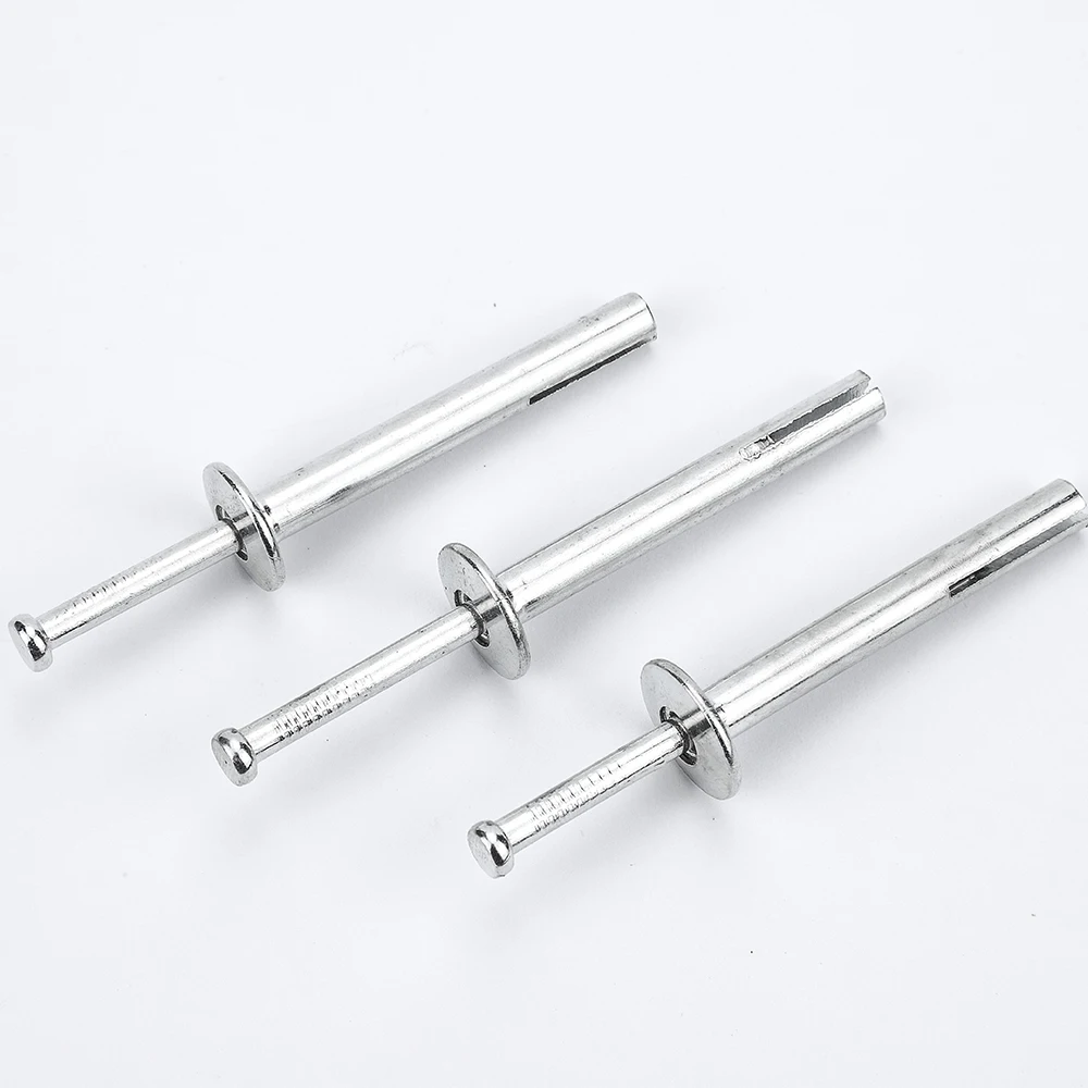 5pcs Hammer Drive Pin Anchors Set White Zinc Plated M6 M8 30/40/50/60/70/80/90/100mm Pin-Drive Anchors for Block and Brick
