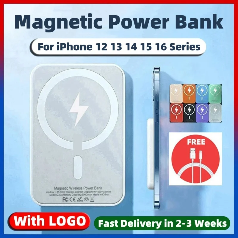 

10000mAh Magnetic Power Bank For Magsafe Powerbank Wireless Charger for iphone 16 15 14 13 12 External Auxiliary Backup Battery