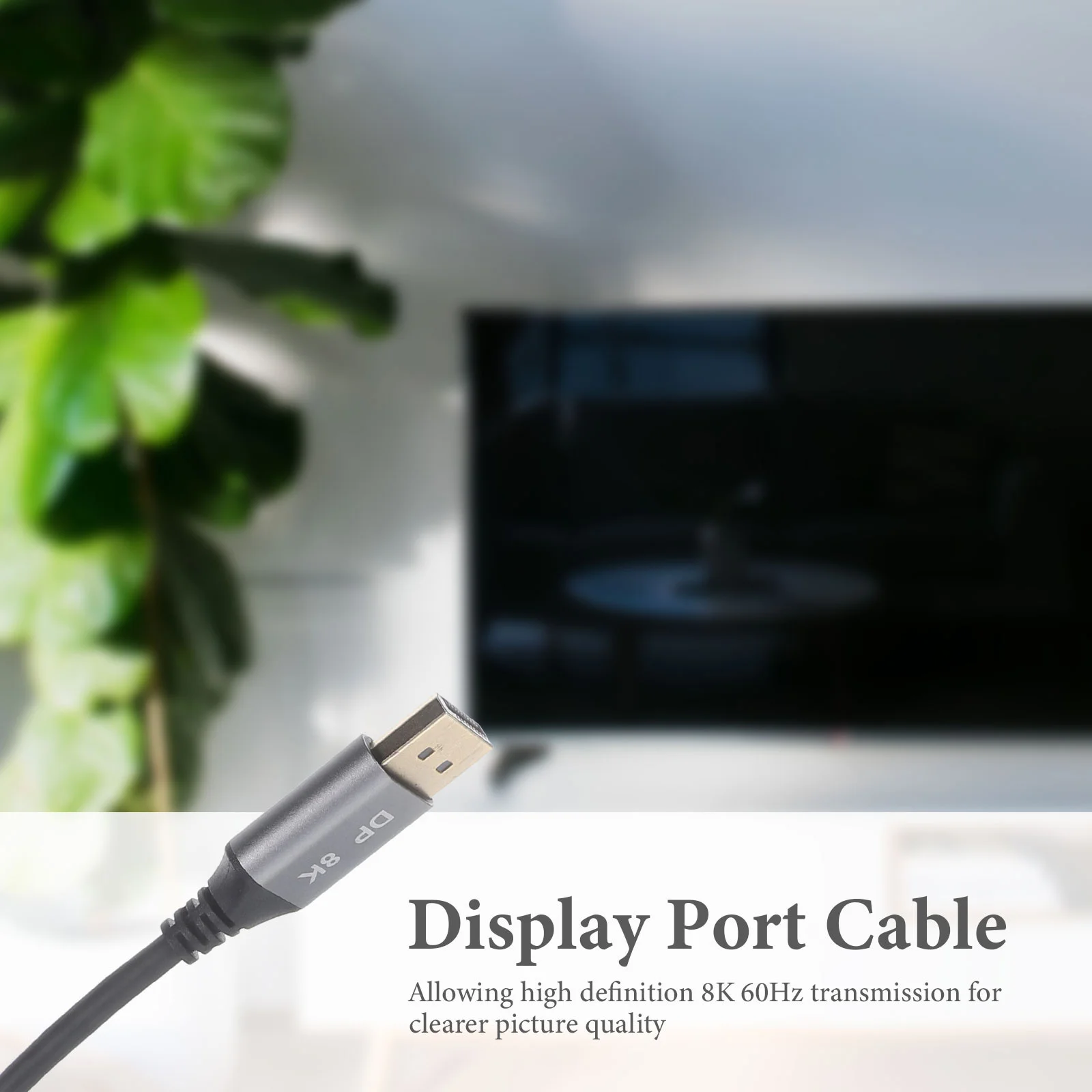 Kabel Display Port 2m Male to Male 8K 60Hz Ultra Tipis Transmisi Stabil untuk Aksesori Monitor Laptop PC Kabel Display Port
