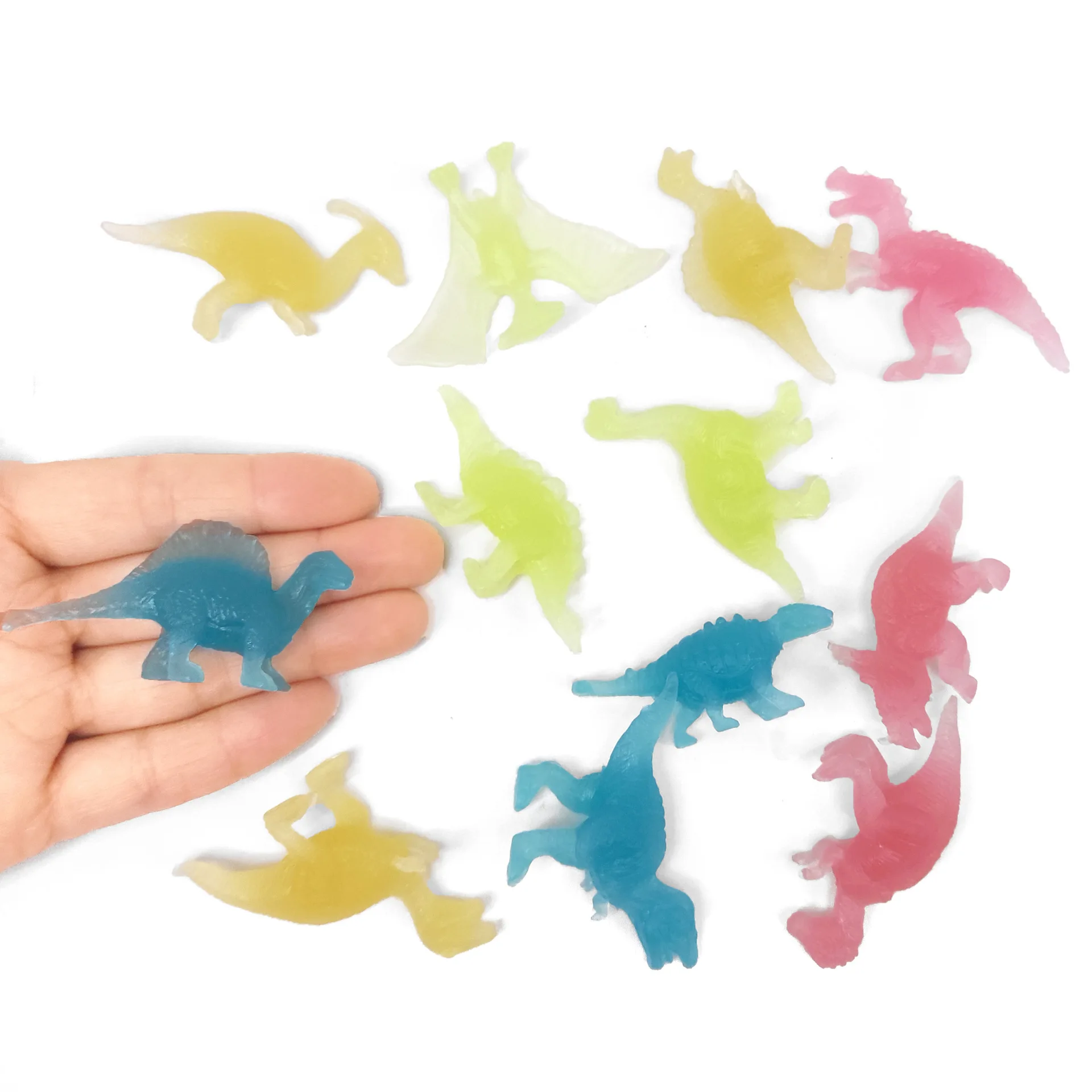 12Pcs Glow-in-the-dark Mini Dinosaur Toy Model Simulation Pterodactyl Triceratops Tyrannosaurus Rex Stegosaurus Toy Model