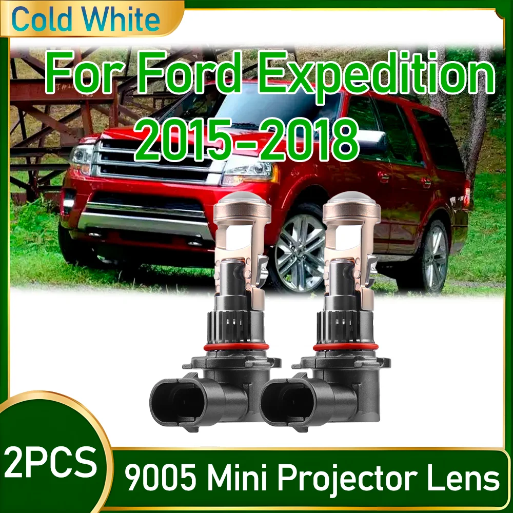 

2PCS Mini Projector Lens 9005 HB3 Car Headlight Bulbs LED 20000LM 120W 6500K LED Car Lights 12V For Ford Expedition 2015-2018