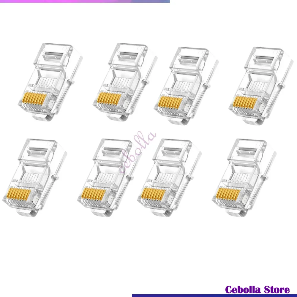 RJ45 Network Cable Connector Category 5 Crystal Head Unshielded 8P8c Gold-Plated