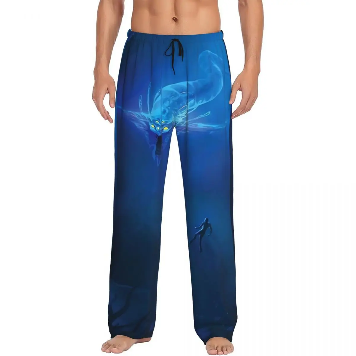 

Изготовленные на заказ пижамные штаны Subnautica Ghost Leviathan, мужская одежда для сна, штаны для сна с карманами
