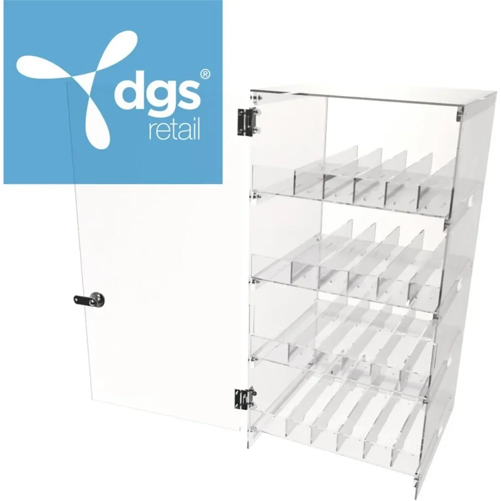 "Mini Liquor 50ml Bottles Display Case - 12x12x24" Countertop w/ Adjustable Dividers & Lock, Retail Showcase"​