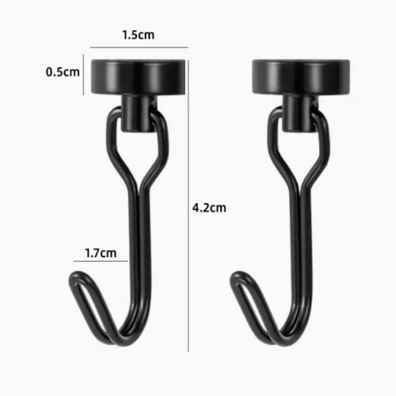 2/4/8Pcs Magnetic Hooks Heavy Duty Magnetic Swivel Hooks 360° Rotating No Drill Hangers for Refrigerator Grill Locker - view 5