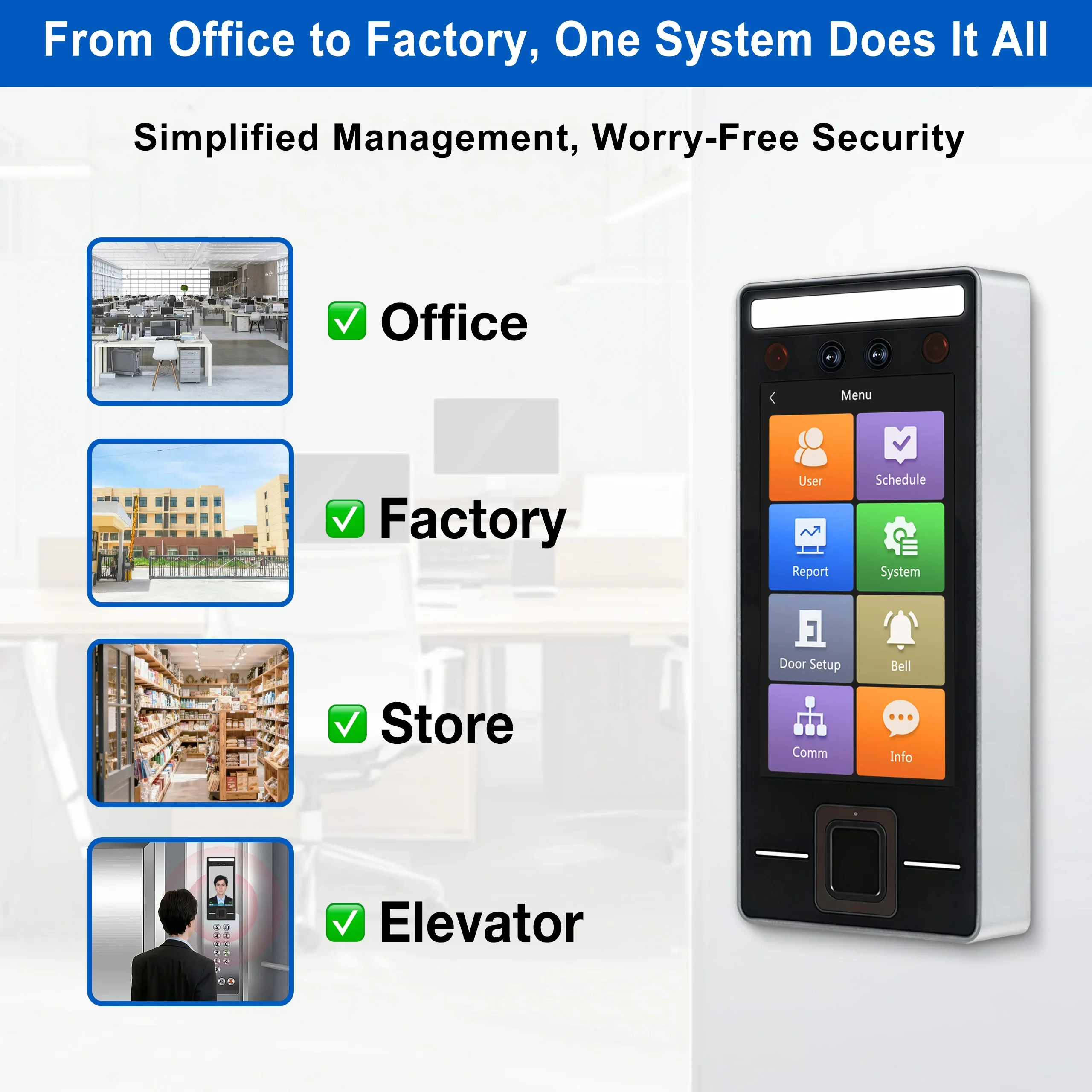 Biometric Time Attendance System Fingerprint Scanner Face Recognition Rfid Code Access access control  Системы распо