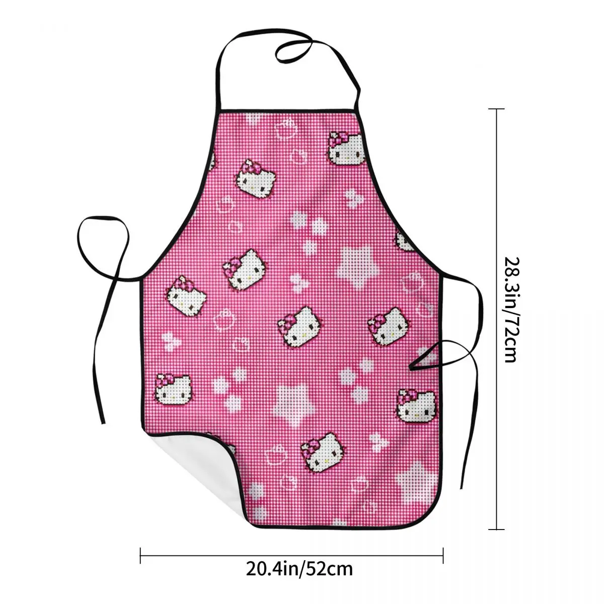 Sanrio Kawaii Hello Kitty Anime Polyester Aprons 52*72cm Cuisine Grill Baking Bib Tablier Gift Pinafores for Chef Barista