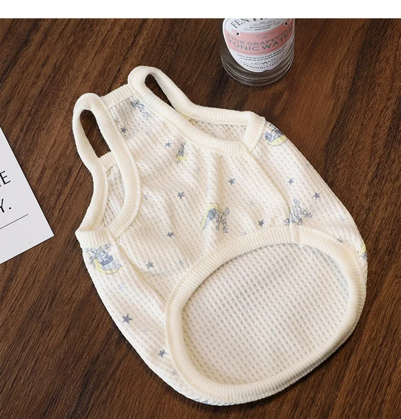 Pet Dog Summer Thin Clothes Waffle Cute Tank Top with Ins Air Conditioning Shirt Small Dog Supplies Puppy Clothes Cooling Vest - Image 4