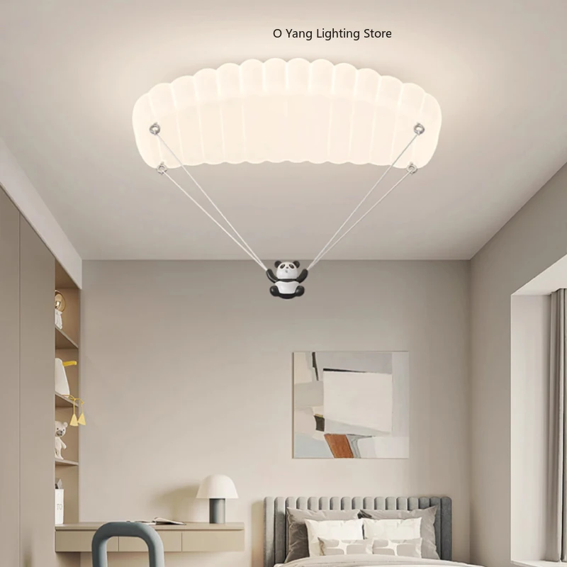 NEW Panda Parachute Ceiling Lamps Cute Children's Room Lamp Modern Romantic Warm Little Girl Boy Bedroom Decor Ceiling Lights
