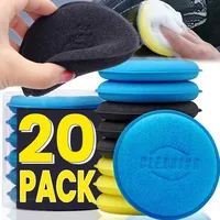 12Pcs Round Car Waxing Polish Wax Foam Sponge High Density Applicator Pads Cleaning Sponge Auto Detail Washing Car Cleaning Tool