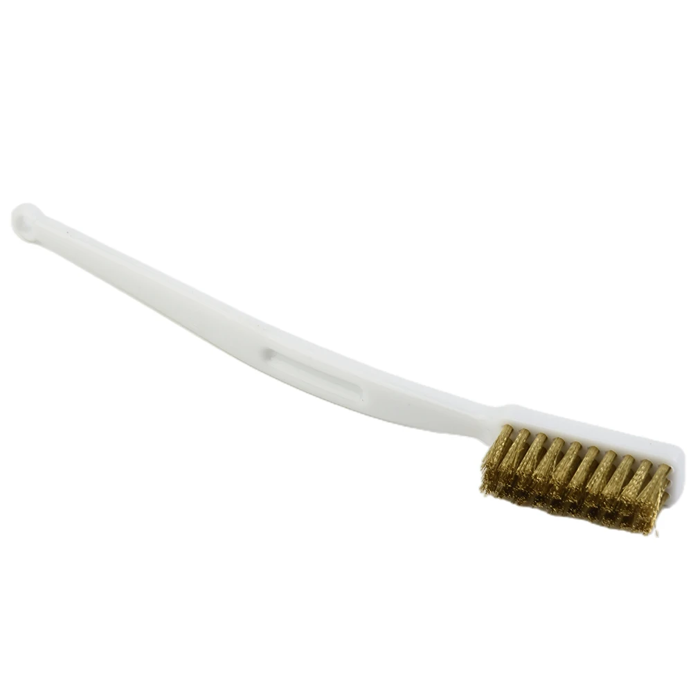 Brass Wire Brush White Plastic Handle Stainless Steel Nylon Metal Rust Dirt Cleaning Polishing Brushes Hand Tools