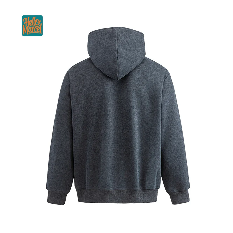 HELLOMARCEL EU US Size Luxury Quality Men'S Hoodie Street Wear Autumn Vintage Solid Color Zipper Cleanfit Hoodie