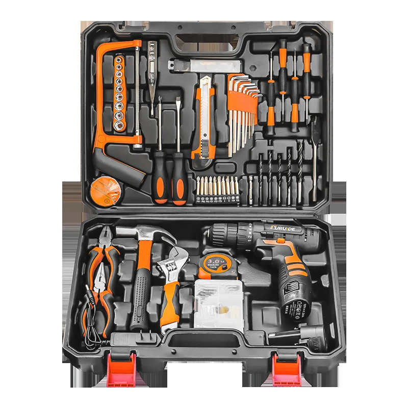 Cordless Lithium Drill and Electric Screwdriver Tool Case Set, 12V 16.8V 25V Drill Kit with Bits, Sockets and Hand Tools, 26 to