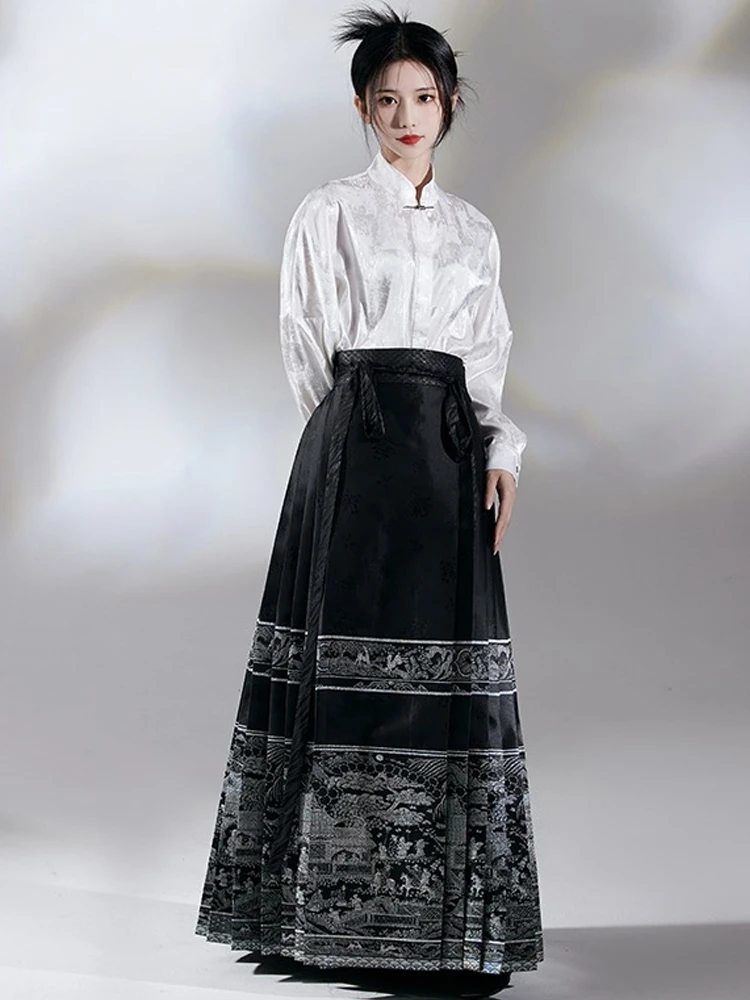 New Chinese style modified horse face skirt Chinese style daily commuter women's suit Tyumen uniform adult new style