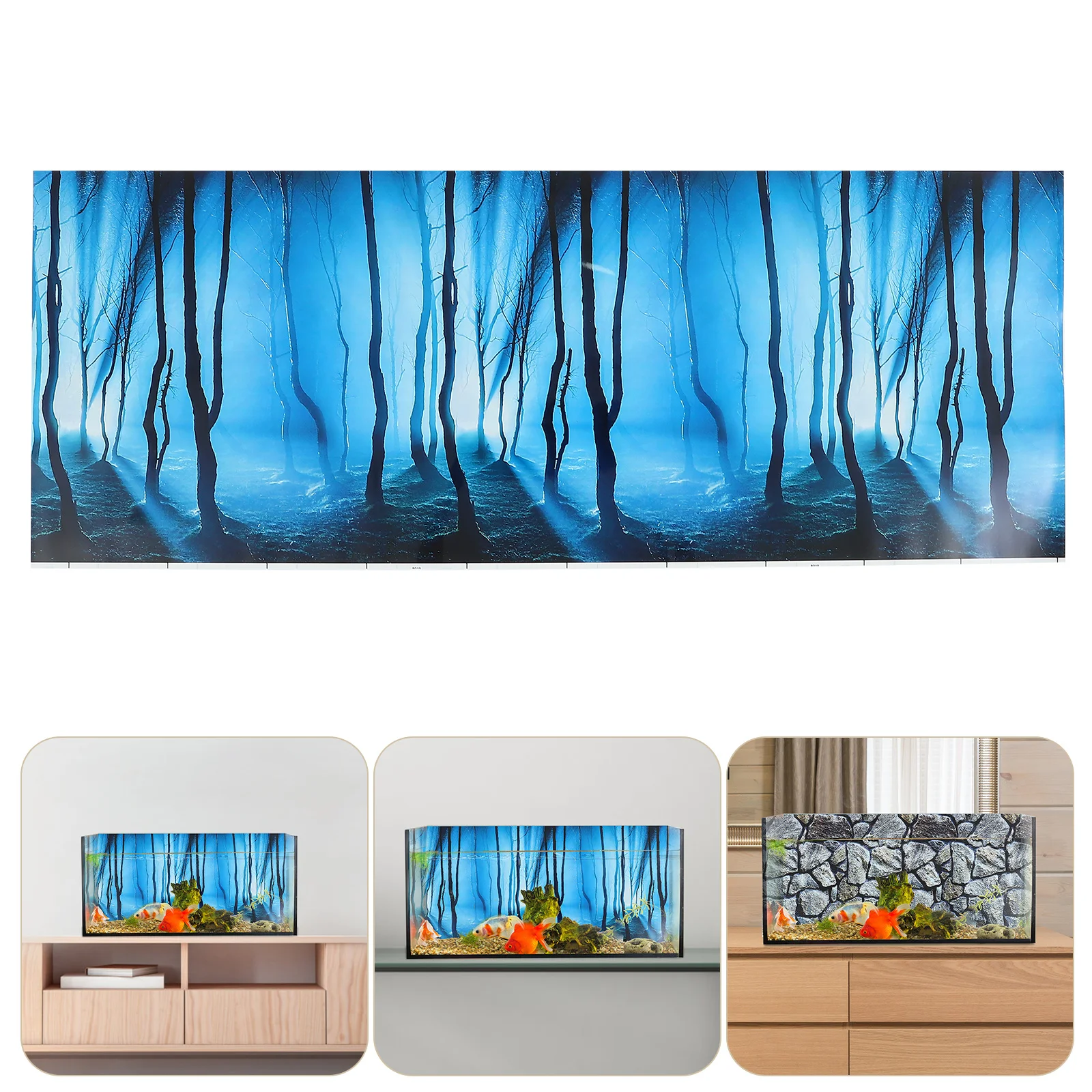 Aquarium Back Poster Fish Tank Background Paper Stickers Removable Three-dimensional Picture