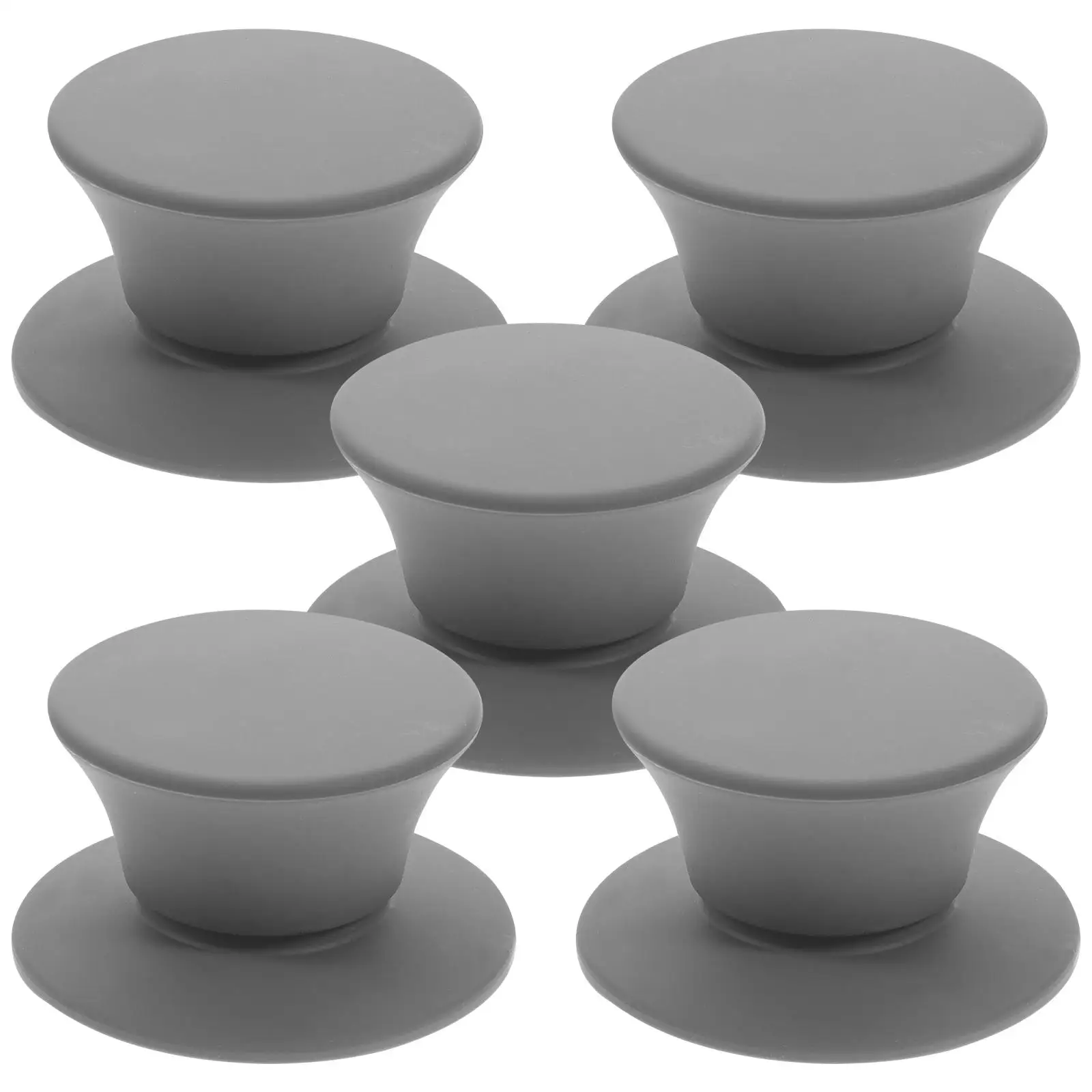 

5Pcs Silicone Pot Lid Top Bead Universal Handles Anti-scald Pan Cover Knob Grey Cookware Lids Ergonomic Thickened Screw Core