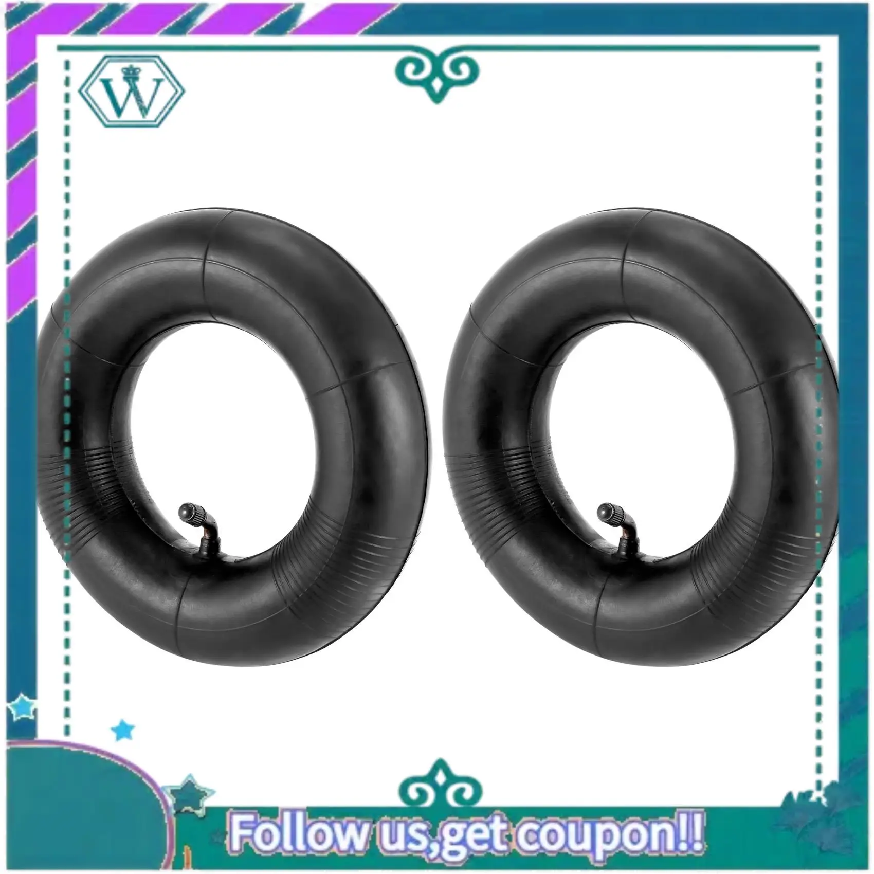 

AA92-2 Pack 2.80/2.50-4 Inch Inner Tube With TR87 Bent Valve Stem For Scooters, Lawn Mowers, Wheelbarrows, Hand Trucks