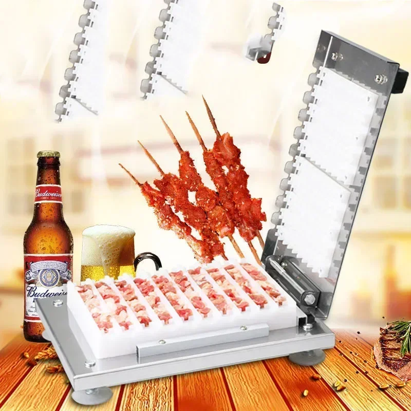 10 Skewers Skewer Machine Reusable Meat String Device Mutton Kebab Skewer Machine Lamb Satay Stringer Maker For BBQ Barbecue