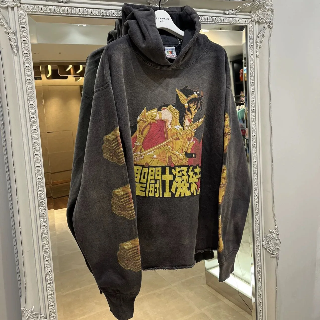 

Sainichael 24FW New Sle Condensed Vintage Waed Print Hoodie Sweatirt Men's Trendy Loose Fit Autumn Winter Hooded Jaet