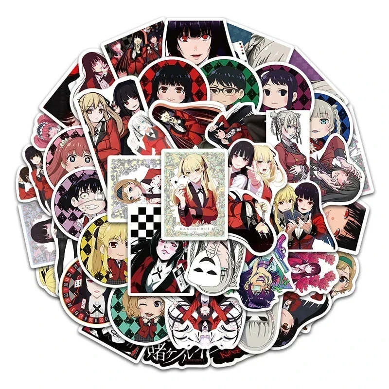 50Pcs Anime Kakegurui - Compulsive Gambler Series Stickers Suitable for Laptop Helmets Desktop Decoration DIY Graffiti Stickers