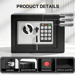 Ireproof Safes with Fireproof Money Bag Sensor Light Digital Keypad Home Safe Adjustable Shelf Security Safe