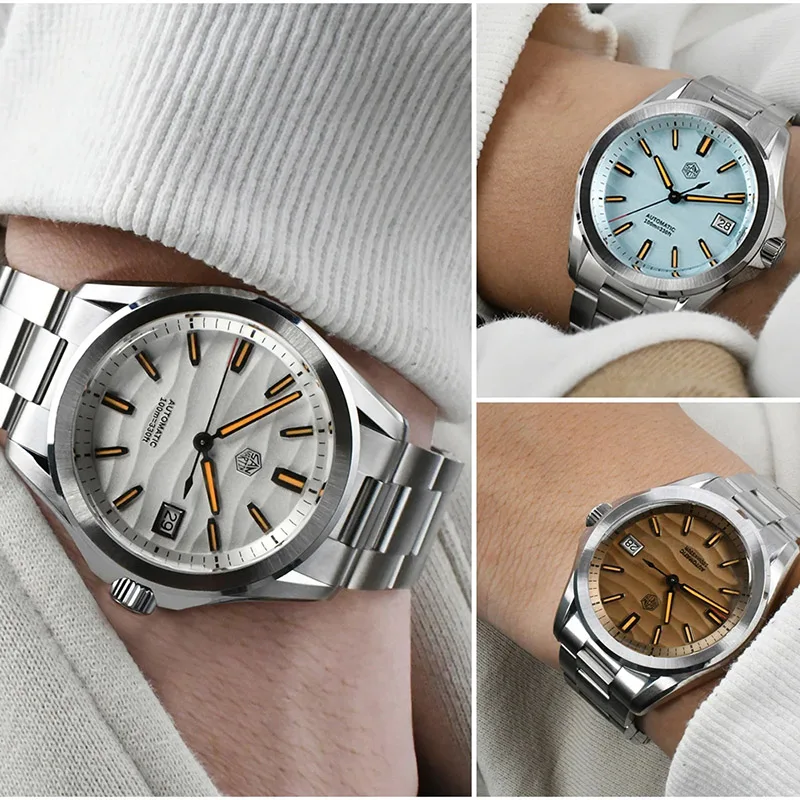 San Martin SN0129 Gada Fashion Men's Watch NH35 Automatic Mechanical Business Watches Desert Texture Dial Sapphire Luxury Watch