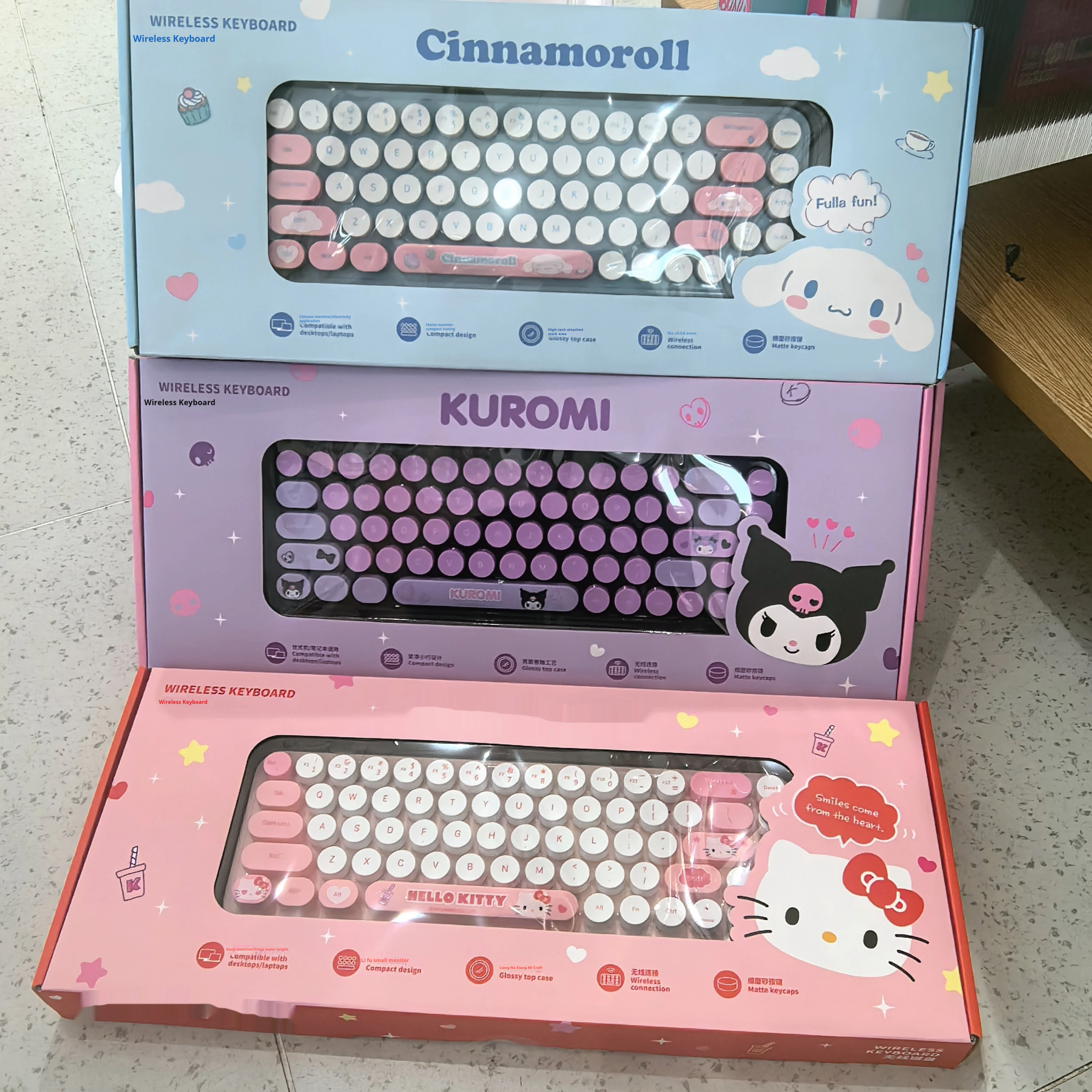 

Wireless Keyboard Anime Characters Wireless 2.4g Bluetooth Keyboard Yuguigou Kulomi Portable Keyboard Birthday Gifts Kids Toy
