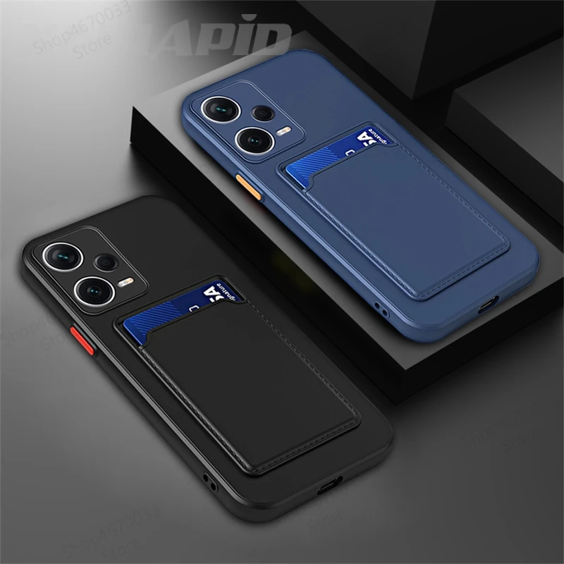 Funda Soft Silicon Card Slot Holder Phone Case For Xiaomi Redmi Note 12 13 11 10 9 11S 10s Pro Plus + 4G 5G Wallet Cover Carcasa