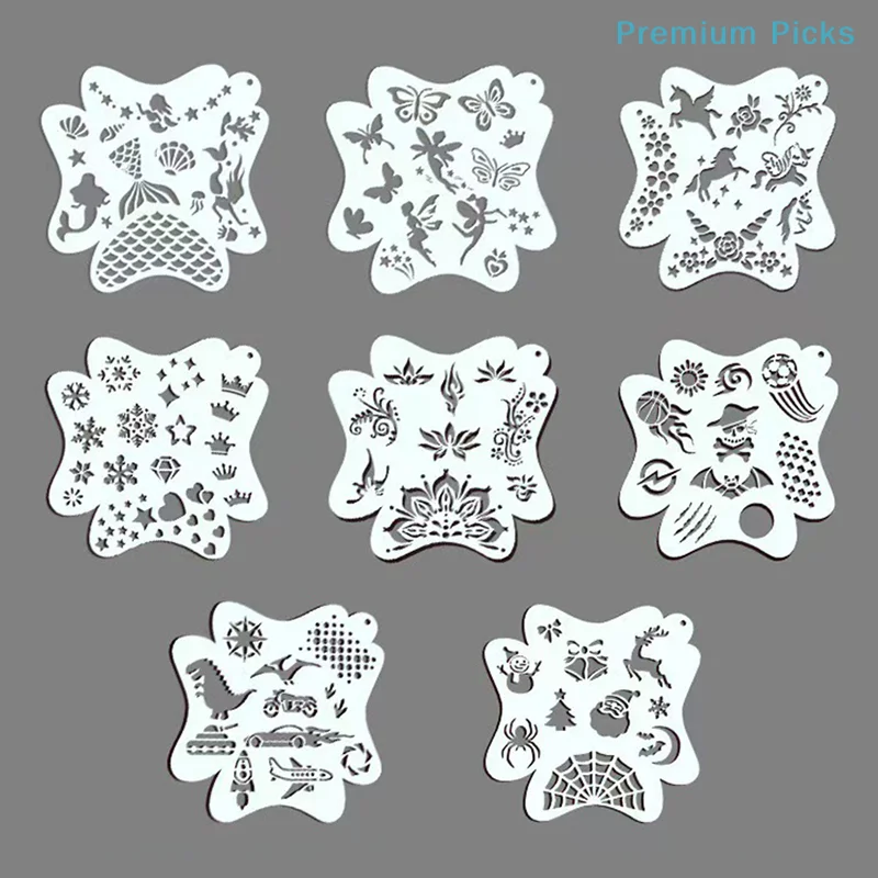 portableStencils For Body Painting Face Art Stamps Temporary Tattoos Reusable Stencils Plastics