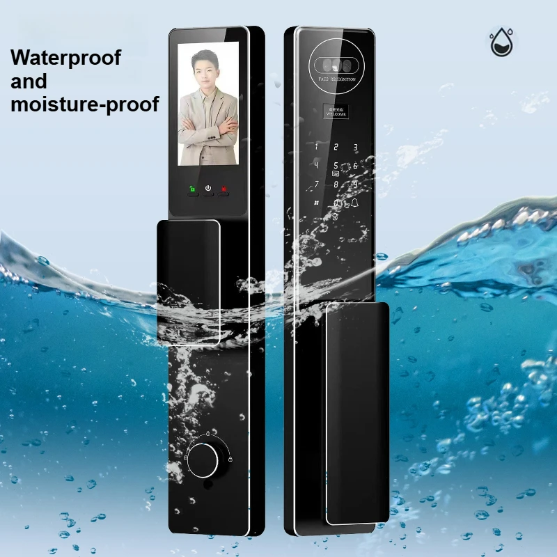 Waterproof Moisture Proof CNC Smart Lock 3D Face Recognition Fingerprint Video Intercom Monitoring Keyless Entry Door Lock