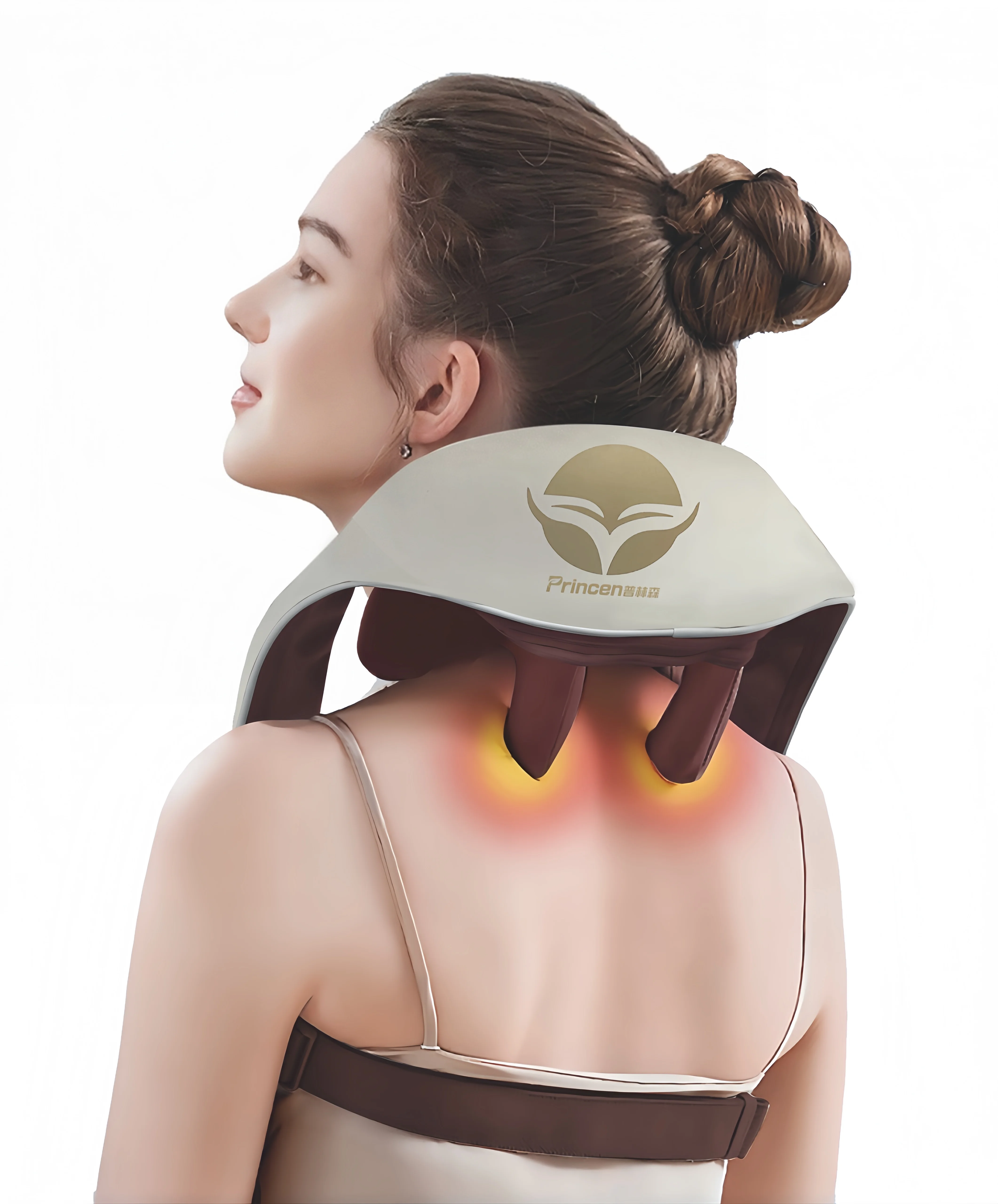 

Беспроводной массажер для шеи и плеч с подогревом, бесщеточный двигатель, 6D перезаряжаемая подушка для спины с глубокими тканями и 3 режимами массажа