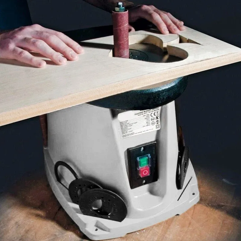 Desktop Shaft Oscillating Spindle Sander Machine Furniture Grinding Tool 14 Inch for Woodworking Production 220 V