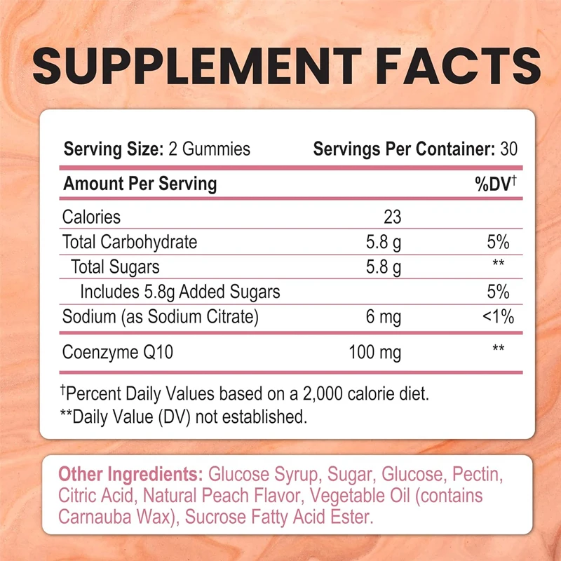 CoQ10 100mg gummies, high absorption CoQ10 gummies, heart health and energy production support - gluten free, 60 capsules