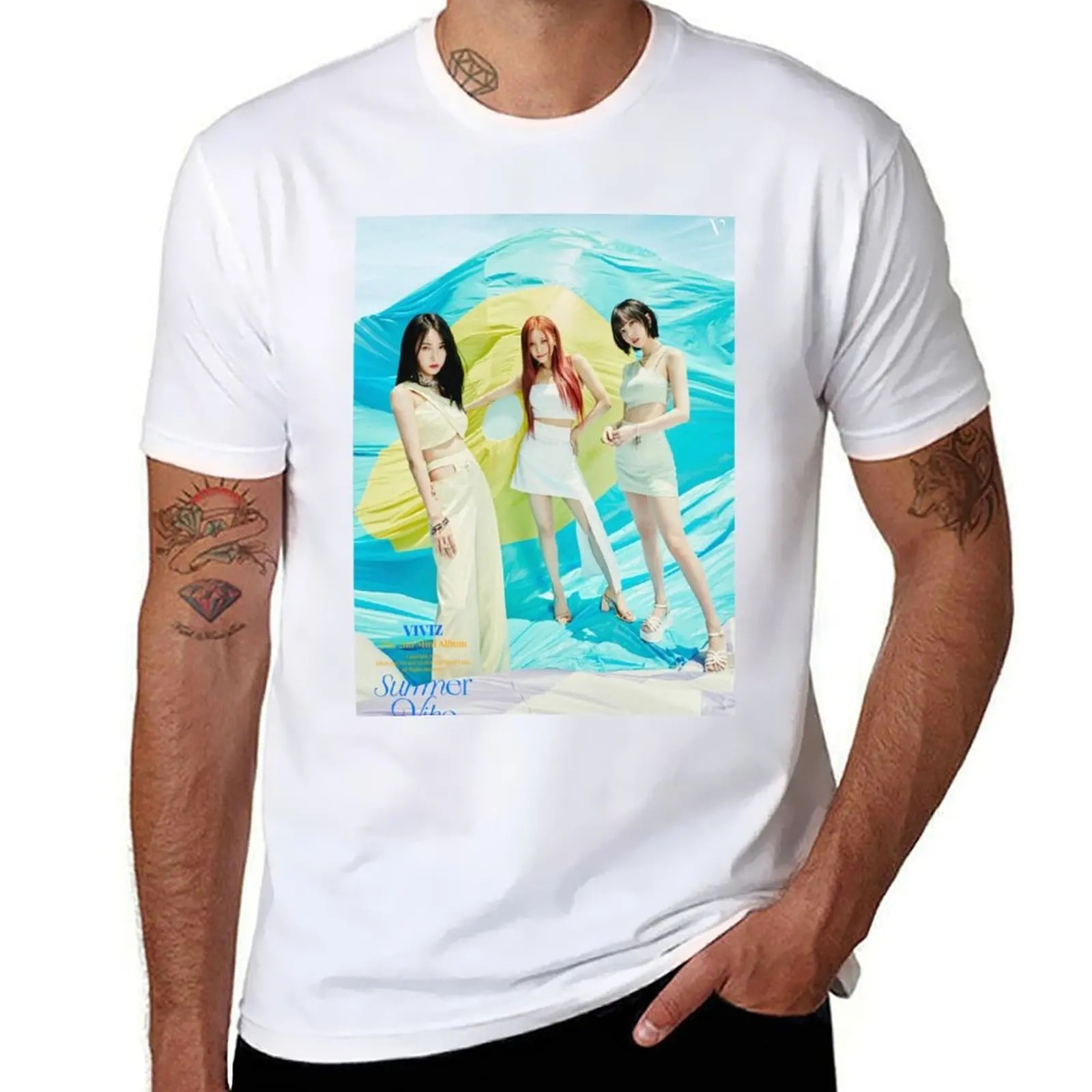 

VIVIZ - SUMMER VIBE (teal vers) T-Shirt t shirt custom print t shirts for man pack cotton anime tshirt T-shirt